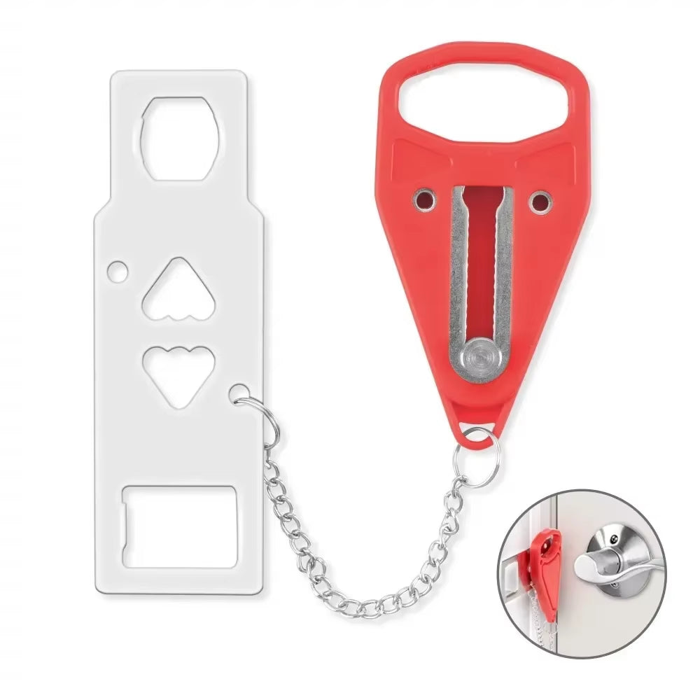 SafeStop™ Lock Latch, Travel & Personal Safety Door Lock – Removable 2-Hole Portable Security Latch