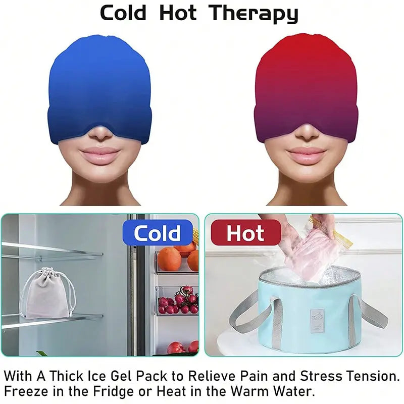 IceClarity™ Relief Cap — Dual Hot & Cold Therapy for Migraine, Stress & Sinus Relief