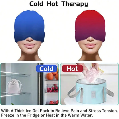 IceClarity™ Relief Cap — Dual Hot & Cold Therapy for Migraine, Stress & Sinus Relief
