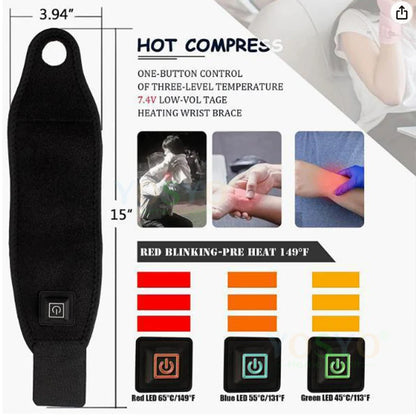 WristRevive™ Pro Heat Wrap — Advanced Heat & Compression Therapy for Wrist Joint Health, Tendon Support & Normal Use